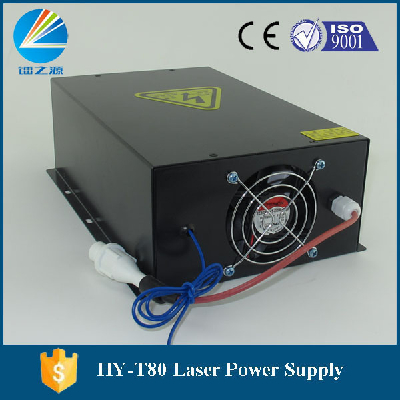 Jinan hongyuan T80 Co2 80w laser power supply for plywood cutting machine