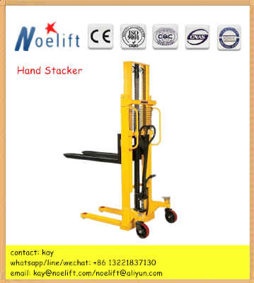 Hand manual stacker with duplex mast