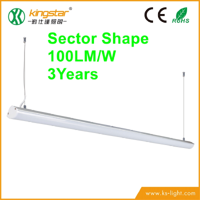 100lm/w linear light with fifferent shape square, round led hanginglight for office, parking lot, school