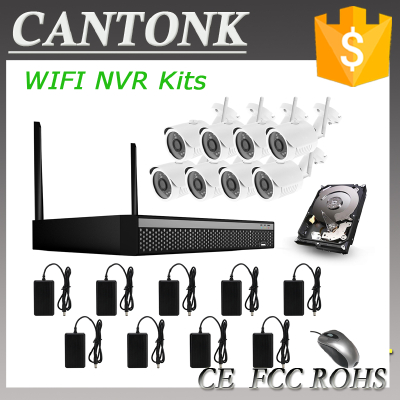 Cantonk H.264 4CH Wifi NVR Kit 1080P Waterproof Security IP CCTV  video Camera System POE Onvif P2P DDNS