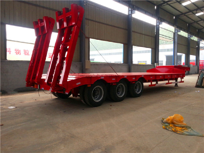 China 60T Three Axle Low Flatbed Semi-trailer