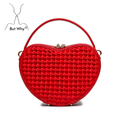 Butwhy hand-woven handbag hallow out heart shape  women tote bag clutch