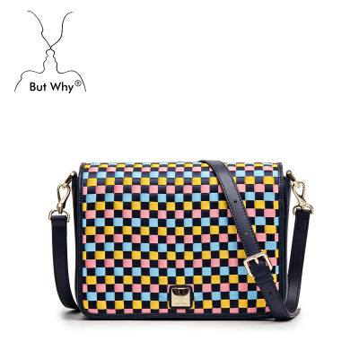 woven colorful flap lady messenger bag