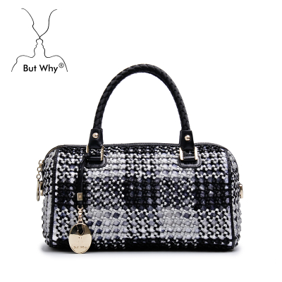 Butwhy woven lady bag hallow out Boston handbag
