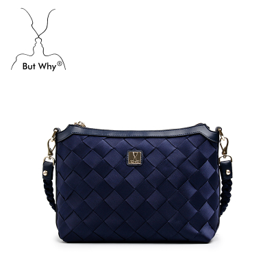 casual woven blue handbag