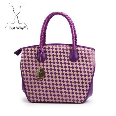 Purple and Apricot handwoven handbag