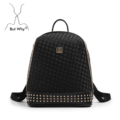 Handwoven Medium black women backpack