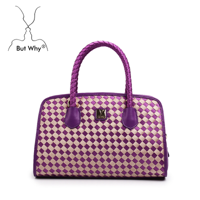 Butwhy plaid zipper handbag women tote bag