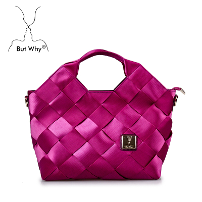 Butwhy red hand-woven lady tote bag Multi-function handbag