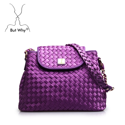 Butwhy purple knitting elegant shoulder bag for girls