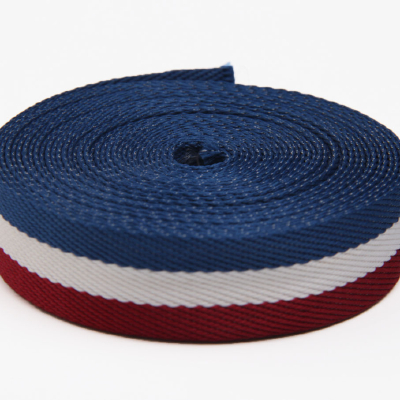 20mm blue/white/red polyester ribbon for watch straps