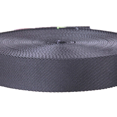 High quality 3.8cm thick black stripe nylon webbing
