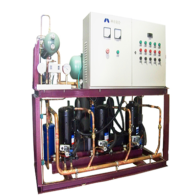 Scroll type parallel compressor refrigeration unit