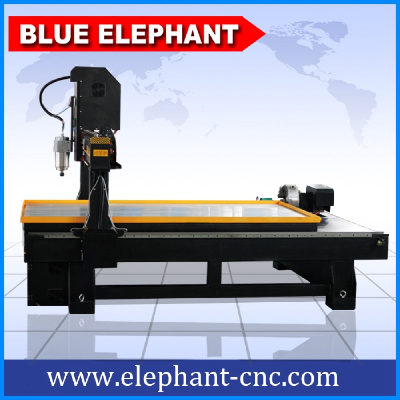 ELE 1324 stone carving machine , wood working 4 axis cnc router with big rotary