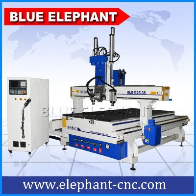 ELE 1325 4 axis wood cnc router , atc multi spindle cnc router machine with rotary device