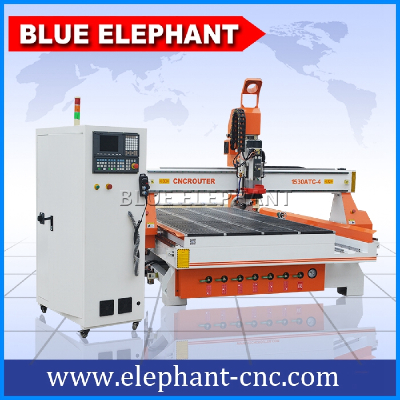 ELE 1530 automatic cabinet door making machine , linear atc cnc router woodworking machine with rotate axis