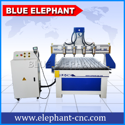 ELE 1325 multi spindle cnc machine woodworking , 4 axis cnc engraving machine for wooden plate