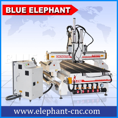 1325 3 axis auto tool change cnc wood carving machine , woodworking cnc router with 3 spindles