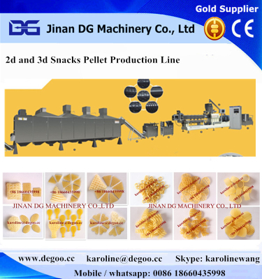 Automatic 3d & 2d snacks pellet pallet fryums gol gappa foodextruder production line