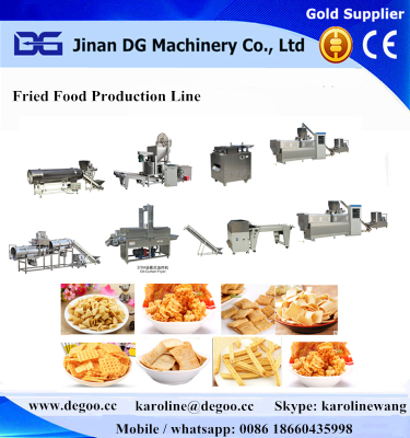 Automatic bugle snacks, tortilla chips, salad sticks, salad sheet friedsnacks food extruder machine production line