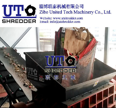 United Tech Machinery High efficiency  Waste furniture shredder/ double shaft shredder, wood chipper, tree crusher