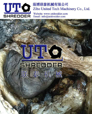 high capacity oil sluge bags crushing machine, waste plastic shredder, double shaft shredder, high efficiency, low noise