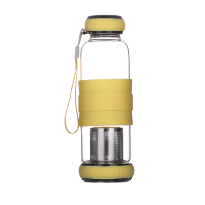 450ml Borosilicate Glass Water Bottle with 304 Stainless Steel Tea Strainer