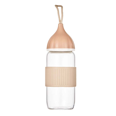 300ml Borosilicat& Glass Water Bottle