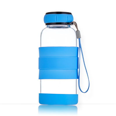 300ml Borosilicate Glass Water Bottle with Silicone Cover