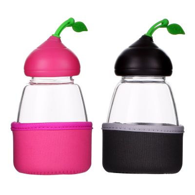 350ml Glass Water Bottle with single wall
