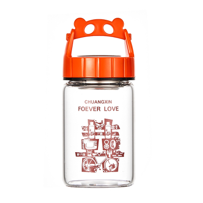 300 ml Borosilicate glass water bottle