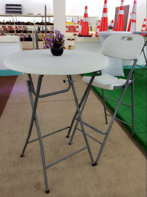 Plastic round high height multifunction folding cocktailbanqut bar tables