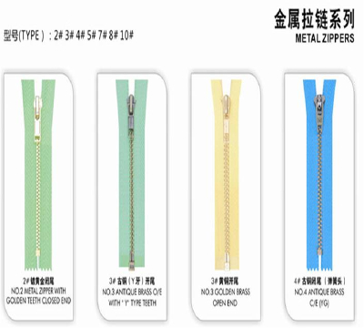 Metal zipper
