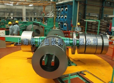 Automatic vertical steel banding, winding, packing and packing machine