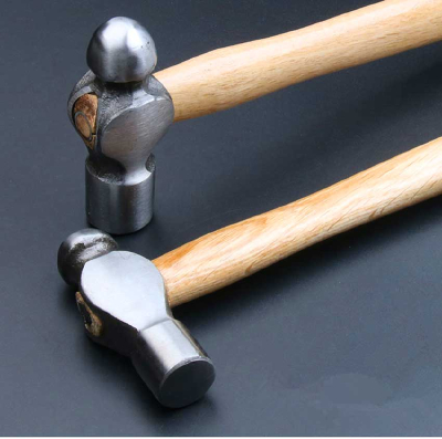 Ball pein hammer with wooden handle