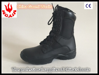 Genuine Leather Black Army Boots/Military horse riding Boots Women/Man