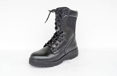 Black leather fashion military boots 2015