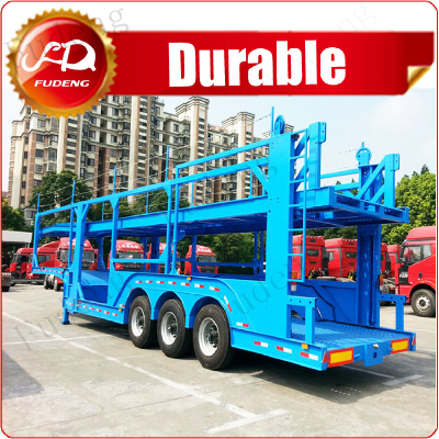 Fudeng Tri axle vehicle Car Transport Semi Truck Trailer , Car CarrierTrailer For Sale In Philippines