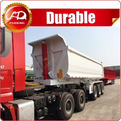 Rear Tipper Widely Used U shape tipping trailer For Sale/Tri-Axles End Dump Semi Truck Trailer