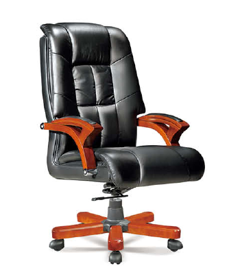 Executive chair, big boss chair, leather and wood office chair