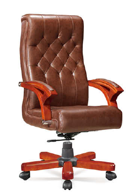 Executive chair, big boss chair, leather and wood office chair