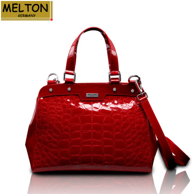 2016 New Black Genuine Leather Handbag Woman