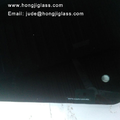 5mm 8mm black silk screen printed tempered glass for table top