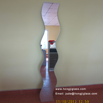 S shape 4mm aluminum mirror wall decorative mirror