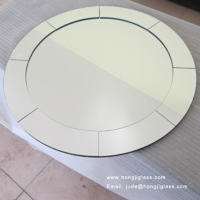 Beauty round mirror straight bevel round edge with vinyl backing