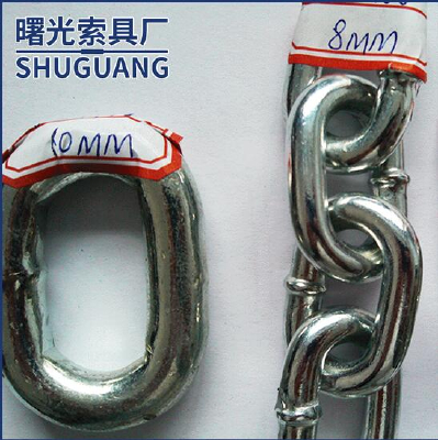 Short ring DIN763 DIN766 long link chain galvanized liftingtractionchain custom processing