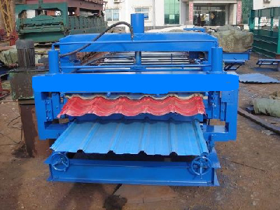 Roofing sheet molding double tile press