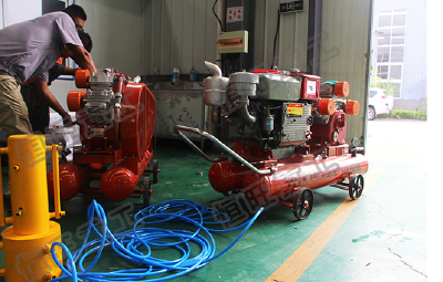 Flood prevention pile driving machine