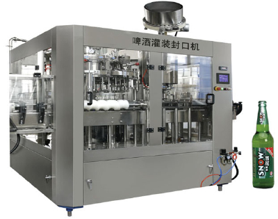 4000 b/h glass bottle beer washing filling capping machine