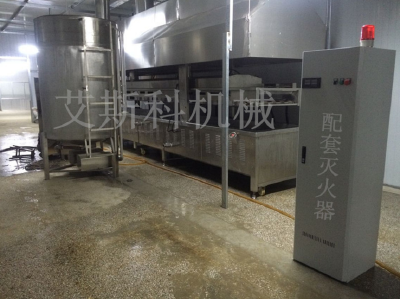 Food frying machine assembly line